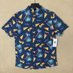 Neff Hawaiian Shirt Mens M‎ Multicolor Relaxed Fit Lightweight NWT